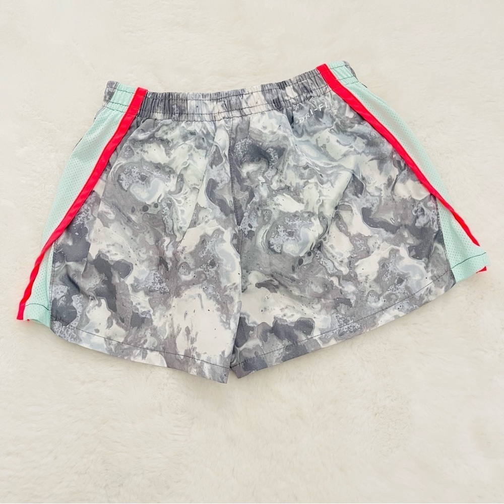 Nike Girls Marble Gray and Pink Athletic Shorts - Picture 2 of 5